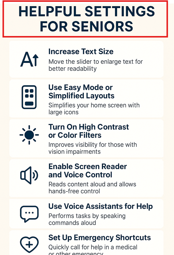 Helpful seetings for seniors