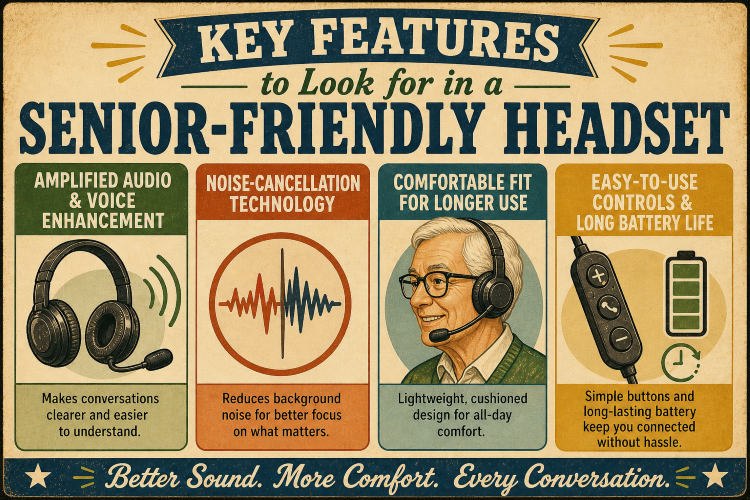 Key features for senior friendly headsets