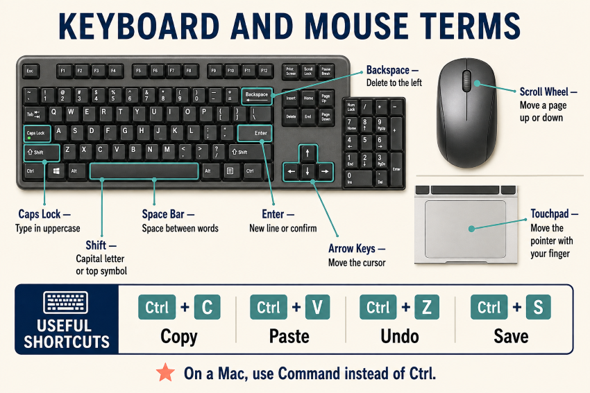 Keyboard and Mouse Terms.