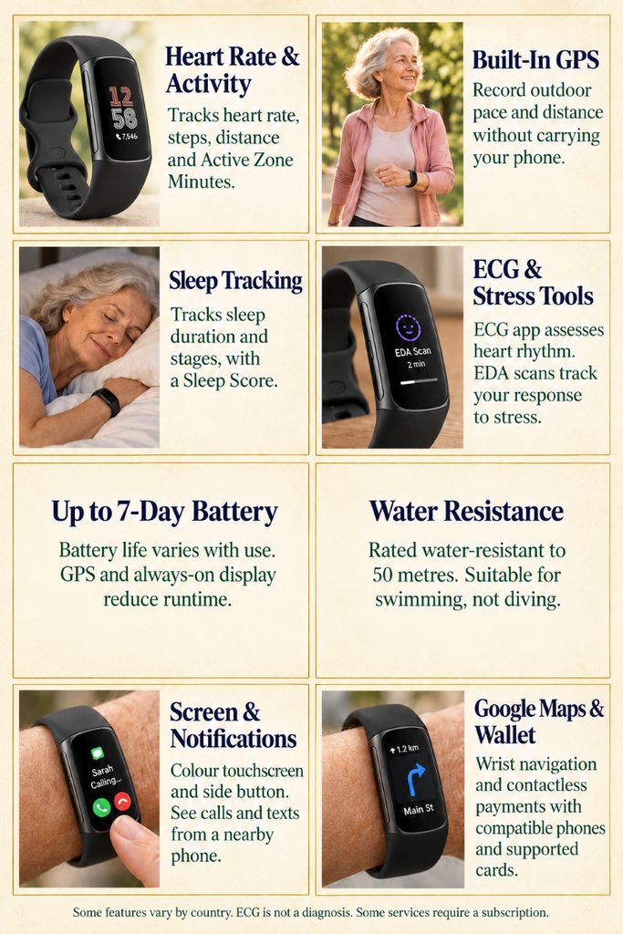 The Fitbit Charge 6 key features