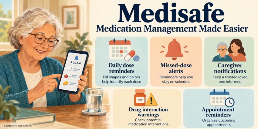 Medisafe medication reminders at a glance