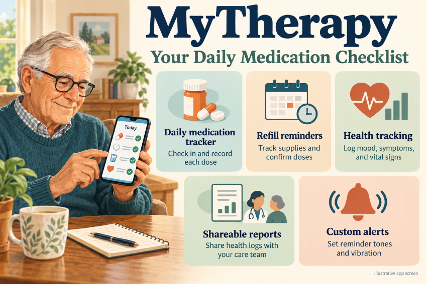 MyTherapy daily medication checklist