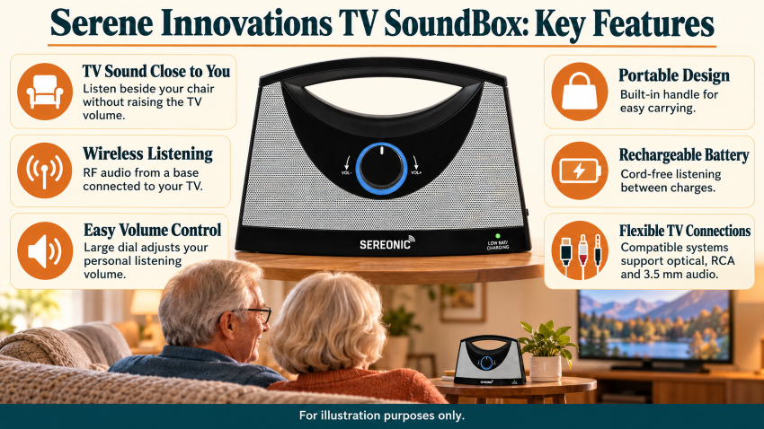 Serene Innovations TV SoundBox Key Features