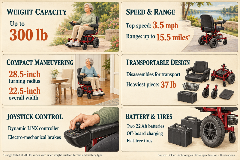 The GP162 Wheelchair Key Features