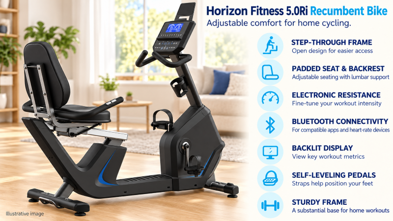 Horizon Fitness 5.0Ri Recumbent Bike key features