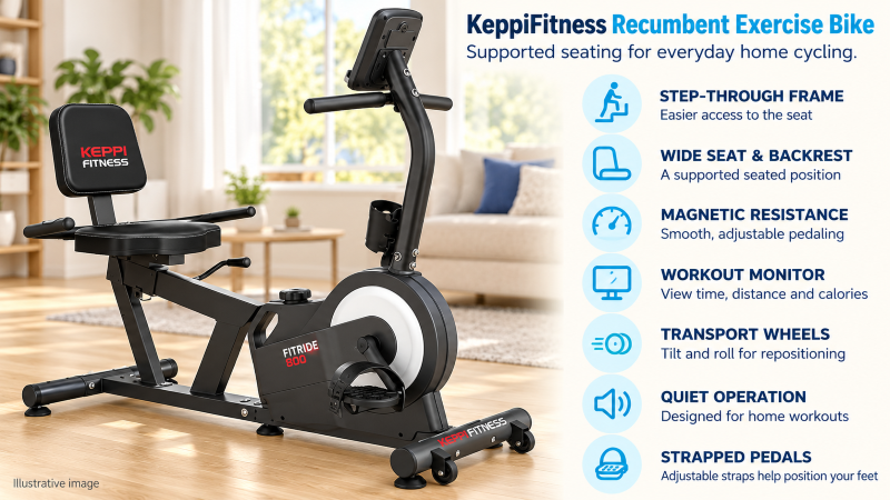 KeppiFitness Recumbent Bike Key Feature