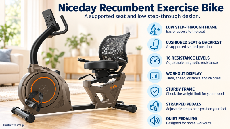 Niceday Recumbent Exercise Bike