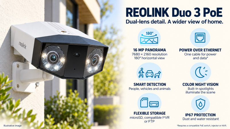 REOLINK 3-PC PoE Outdoor Home Security Camera Bundle