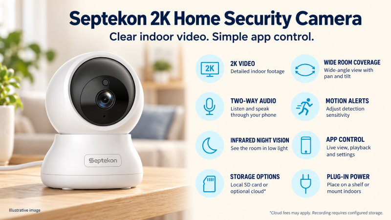 Septekon 2K Home Security System Cameras