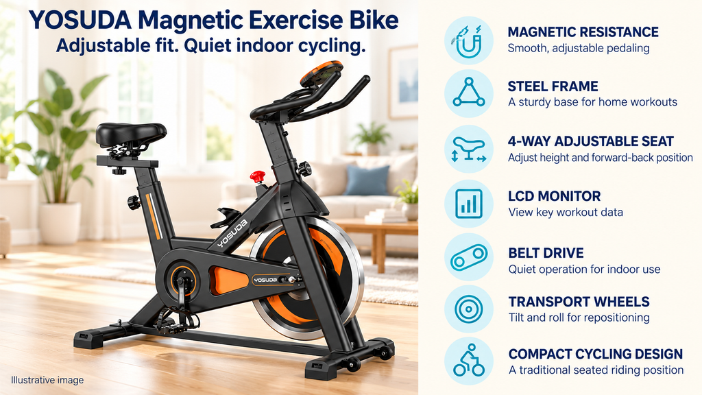 YOSUDA Magnetic Exercise Bike Overview