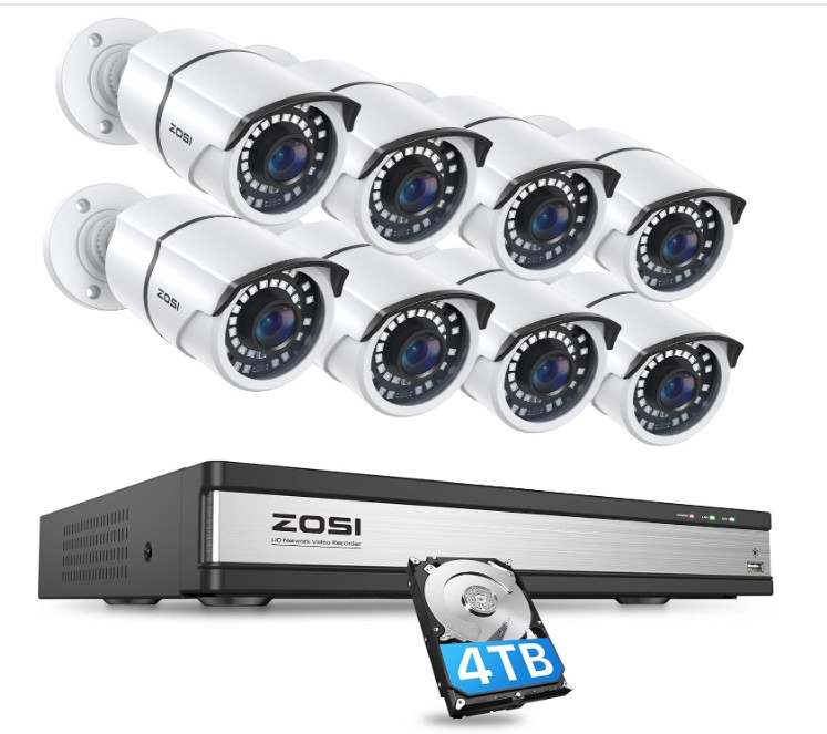 ZOSI 4K 16CH PoE Home Security Cameras System