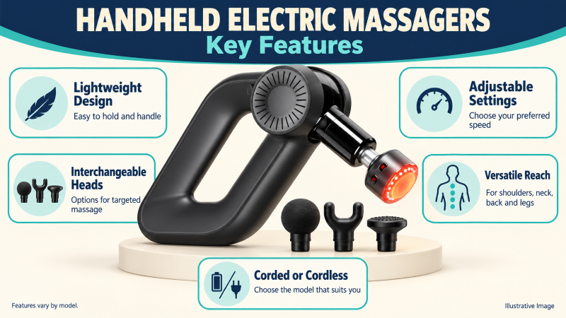 Handheld electric massagers feature