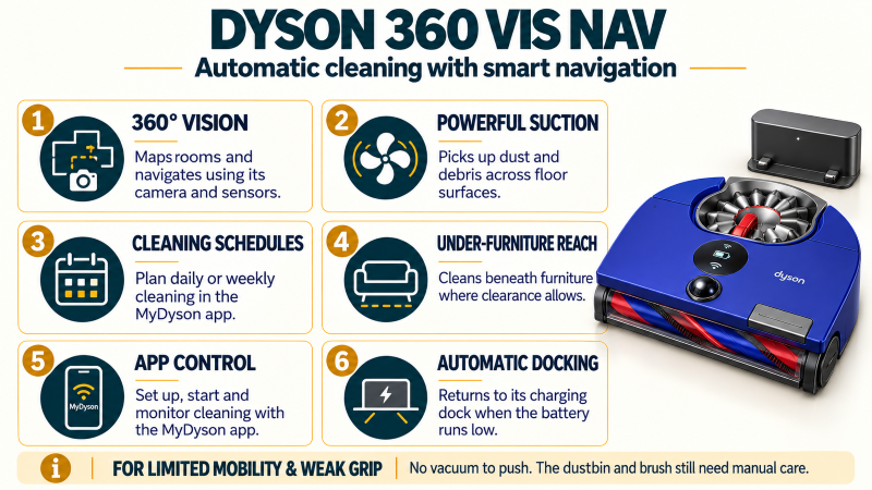 Dyson 360 Vis Nav smart cleaning guide  