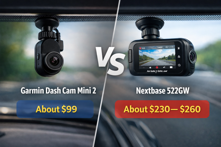 Garmin Dash Cam /Mini 2 Vs. Nextbase 522GW Price Comparison
