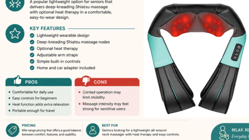 Nekteck Shiatsu Neck and Shoulder Massager